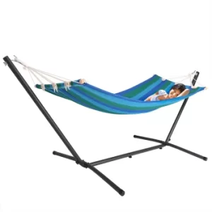 Image of Hammock with Metal Frame Blue 200x80cm