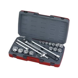 image of Teng T3418-6 Socket Set of 18 Metric 3/4in Drive