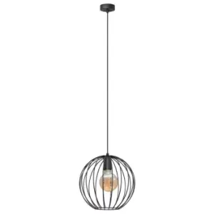 image of Mercure Wire Frame Pendant Ceiling Light Black 30cm