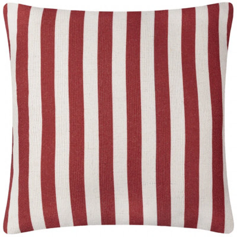 Image of Furn. Deck Stripe Woven Filled Outdoor Cushion White/Red 59 X 59Cm, White 5.03E+12