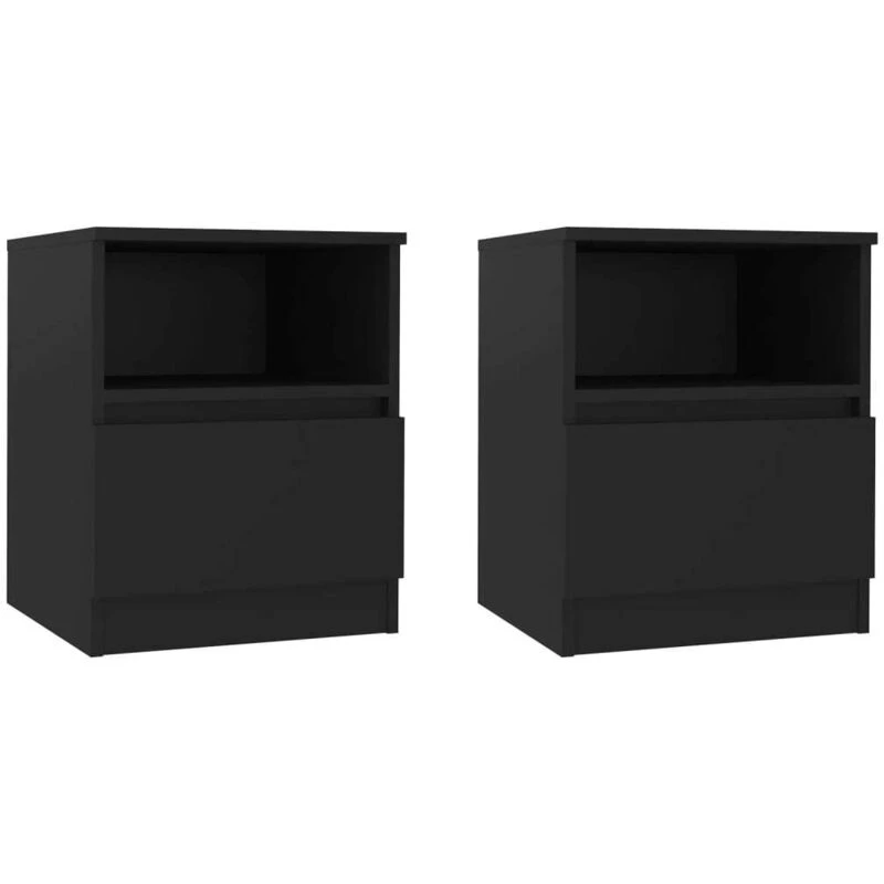 Image of VIDAXL Bed Cabinets 2 pcs Black 40x40x50cm Engineered Wood Vidaxl 8720286557655