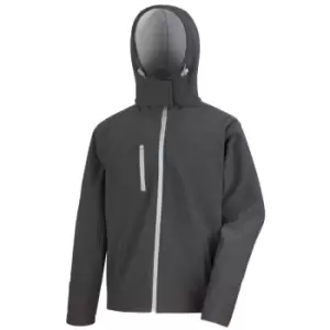 Image of Result Core Mens Lite Hooded Softshell Jacket (2XL) (Black/Grey)