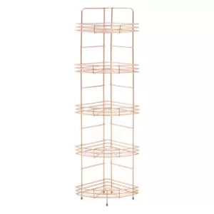 image of Premier Housewares Corner Storage Rack Copper Finish 5 Tiers - Copper