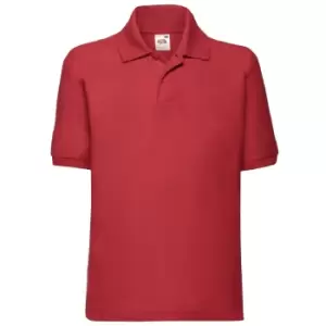 Image of Fruit Of The Loom Childrens/Kids Unisex 65/35 Pique Polo Shirt (Pack of 2) (5-6) (Red)