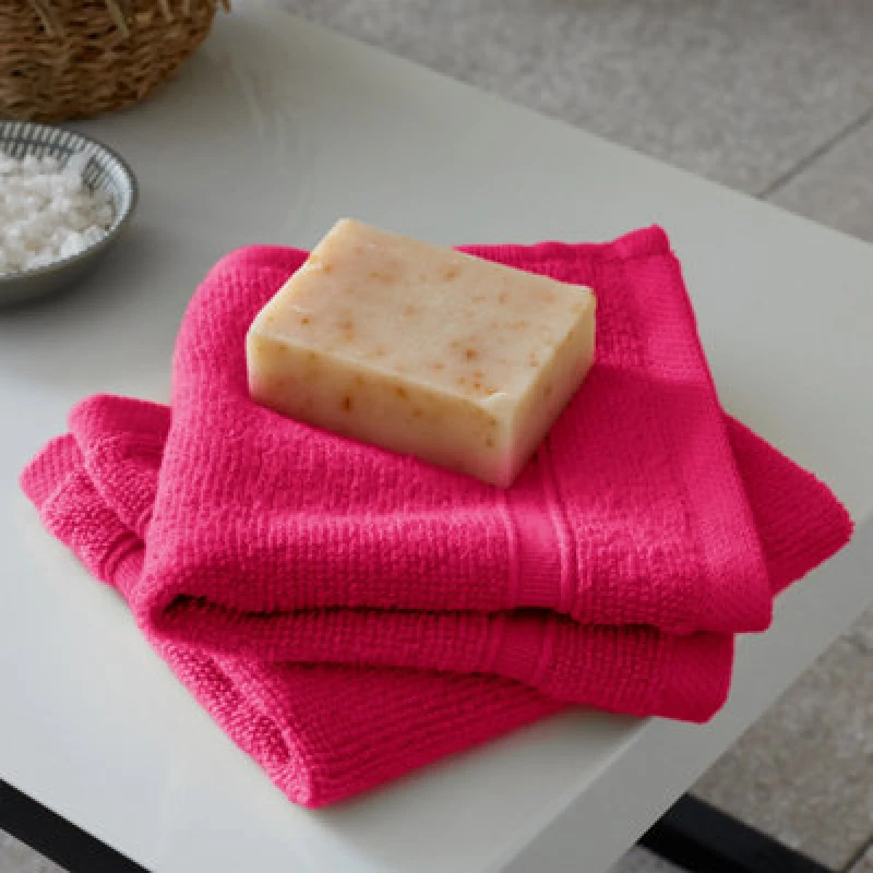 Image of Catherine Lansfield Zero Twist Cotton 30X30Cm Face Cloth Pair Hot Pink