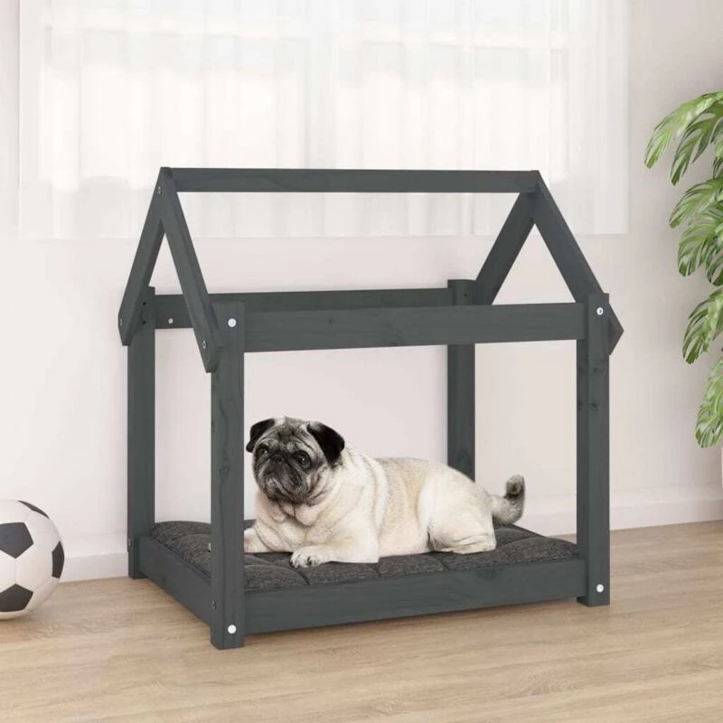 Image of VIDAXL Dog Bed Grey 71x55x70cm Solid Wood Pine Vidaxl 8720287207016