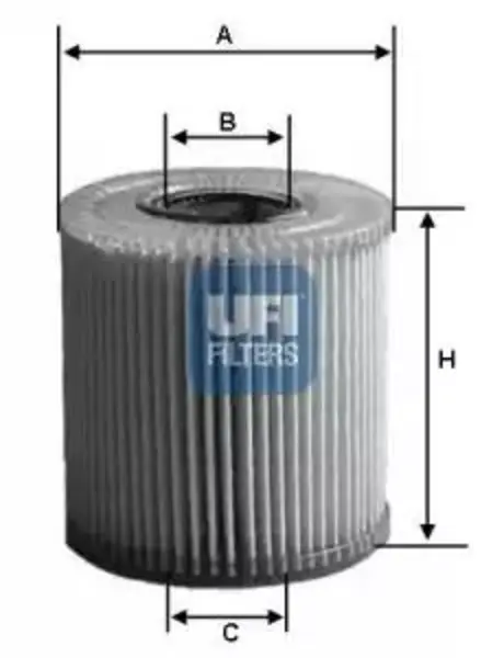 image of UFI 25.040.00 Oil Filter Oil Cartridge