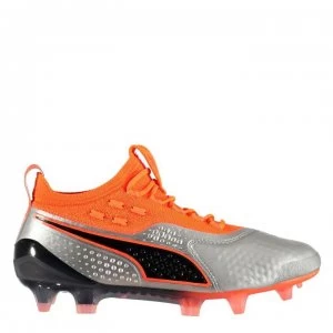 Puma ONE 1 Junior FG Football Boots - Silver/Orange