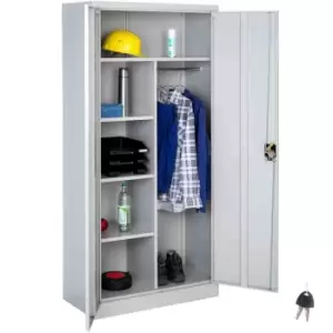 Image of TecTake Filing Cabinet With 6 Drawers And Rail 80Cm Wide - Grey