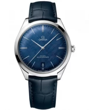 Image of Omega De Ville Tresor Blue Dial Leather Strap Mens Watch 435.13.40.21.03.001 435.13.40.21.03.001