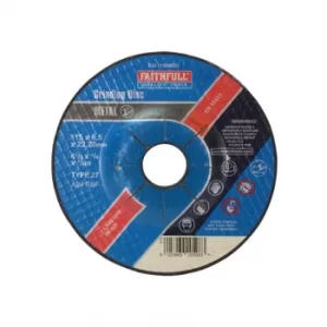 Image of Depressed Centre Metal Grinding Disc 115 X 6.5 X 22.23MM