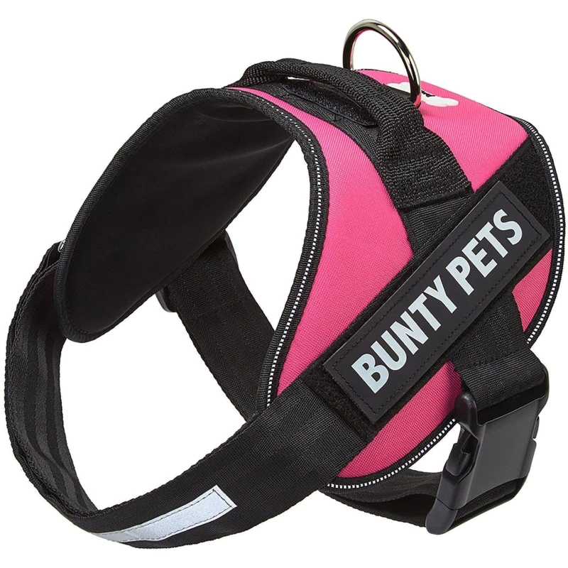 Image of Bunty Adjustable Dog Harness, Yukon - Adjustable Snug & Secure Fit, No Pull Design, Back Mounted D-Ring And Handle - Pink Xl