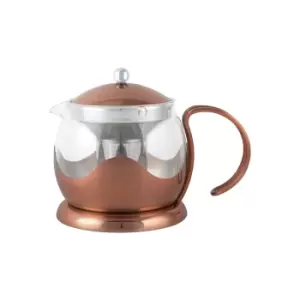 image of Izmir Copper Glass Infuser Teapot, Two Cup, Gift Boxed