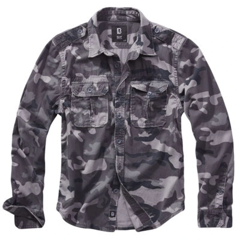 Image of Brandit Vintage Shirt Long Sleeve Grey Camo Size Xxxxx Large