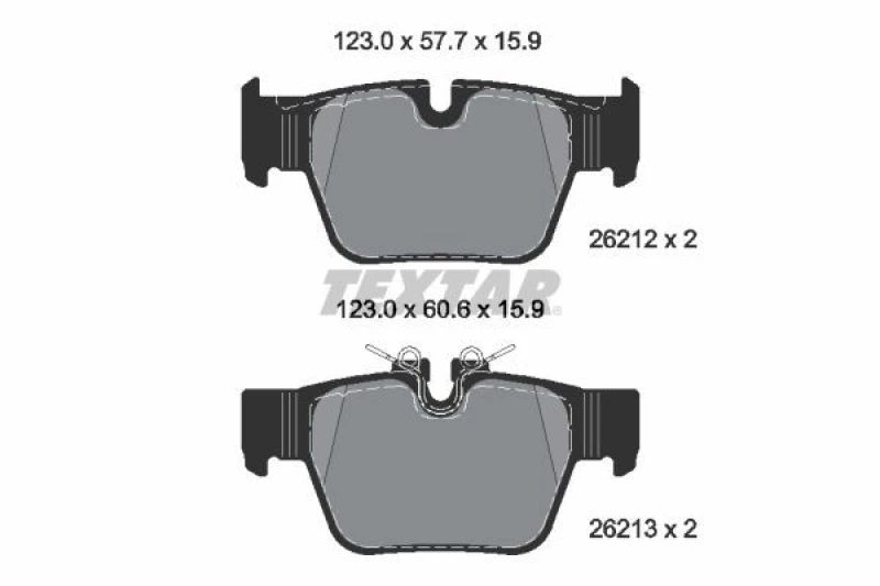 Image of Brake pad set TEXTAR 2621201