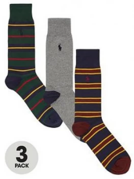 Image of Polo Ralph Lauren Stripe Socks (3 Pack) - Multi