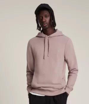 Image of AllSaints Mens Raven Pullover Hoodie, Stormy Lilac, Size: XS