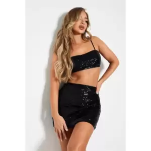 Image of I Saw It First Co Ord Sequin Mini Skirt - Black