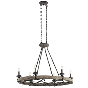 Image of 6 Light Chandelier Zinc Finish, E14