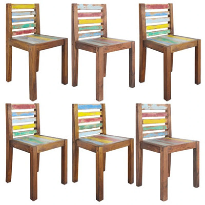 Image of VIDAXL Dining Chairs 6 pcs Solid Reclaimed Wood Vidaxl 8720286698358