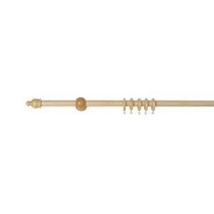 Image of Colours Pine effect Fixed length Curtain pole L120 cm