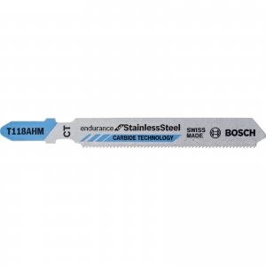 Image of Bosch T118 AHM Stainless Steel Cutting Jigsaw Blades Pack of 3