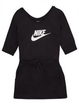 Image of Nike Sportswear Older Girls Jersey Dress - Black, Size XS, 6-8 Years, Women