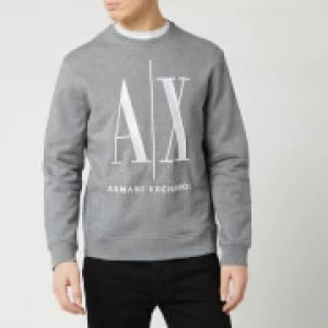 Image of Armani Exchange AX Icon Logo Sweatshirt Grey Size 2XL Men