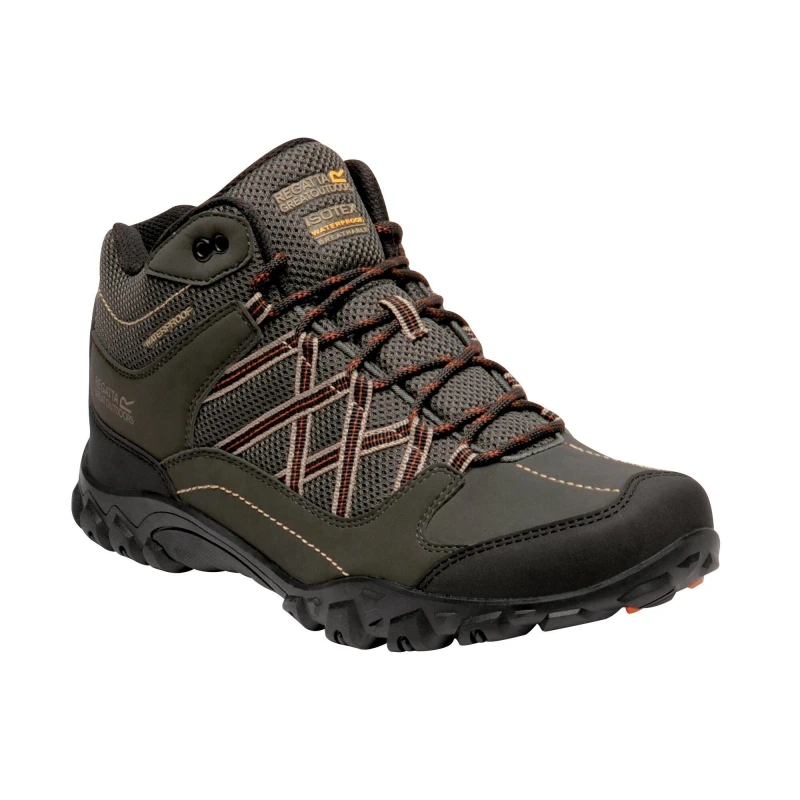 Image of Regatta Regatta Men Edgepoint Waterproof Mid Walking Boots in Bottle Green Size: 9 Bottle Green 9 Male 5057538703410