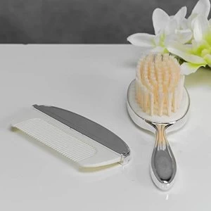 image of Bambino Baby Silver Plated Brush & Comb Set