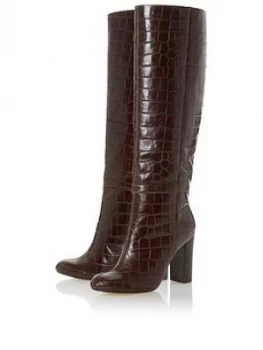 Dune London Simonne High Heel High Leg Boots - Brown