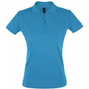 Image of SOLS Womens/Ladies Perfect Pique Short Sleeve Polo Shirt (L) (Aqua)