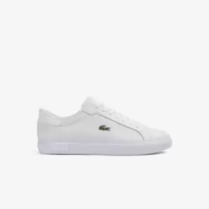 Image of Mens Lacoste Powercourt Leather Trainers Size 10 UK White