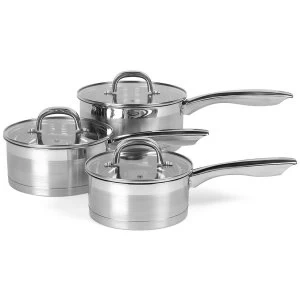 image of Salter Timeless Collection Stainless Steel Saucepan Set - 3 Piece