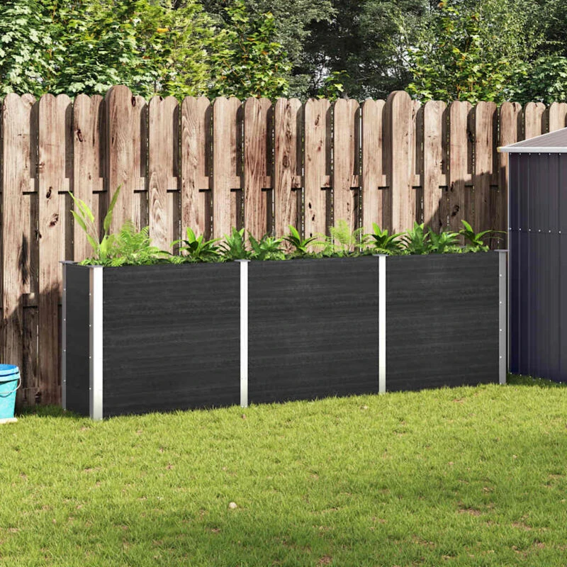 Image of vidaXL Garden Raised Bed Grey 300x50x91cm WPC, Grey 318100
