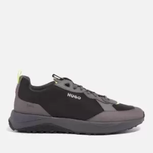 Image of HUGO Mens Kane Runn Mfny N Shell and Faux Suede Trainers - UK 9