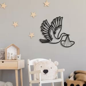 Image of Stork Black Decorative Metal Wall Accessory