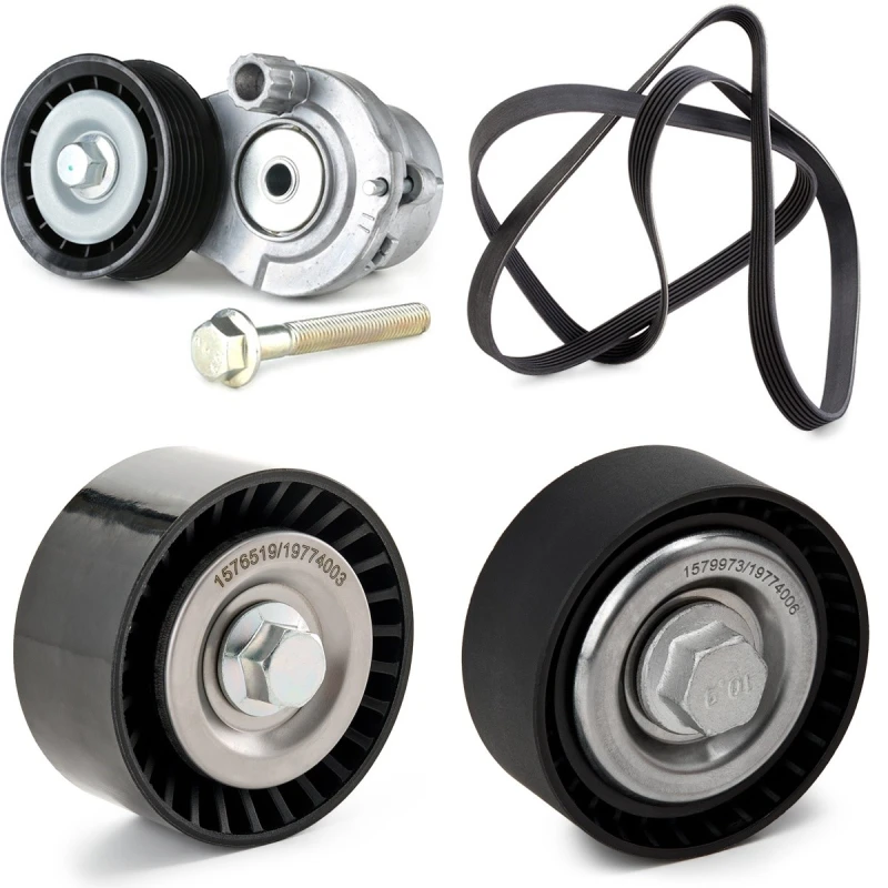 Image of RIDEX 542R1115 V-ribbed belt set Check alternator freewheel clutch & replace if necessary V-Ribbed Belt Set (542)