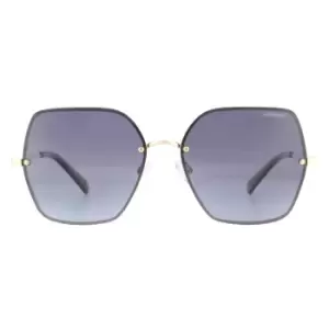 Image of Square Gold Grey Grey Gradient Polarized Sunglasses
