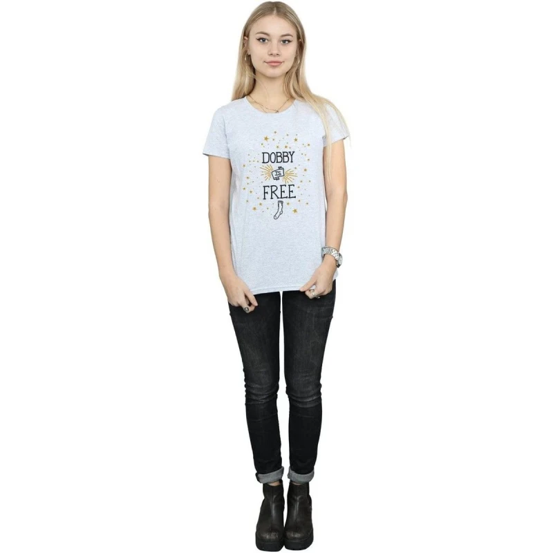 Image of Harry Potter Dobby Is Free T-Shirt Grey female