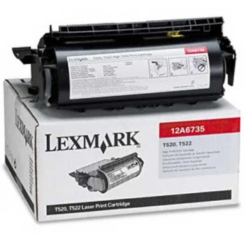 Image of Lexmark 12A6735 Black Laser Toner Ink Cartridge