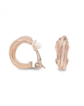 image of Jon Richard Rose Hoop Clip On Earring