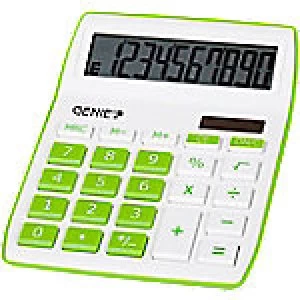 Image of GENIE Desktop Calculator 840 G 10 Digit Display Green