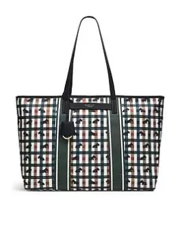 Image of Radley Finsbury Park - Checked Dog Large Ziptop Shoulder - Cedar