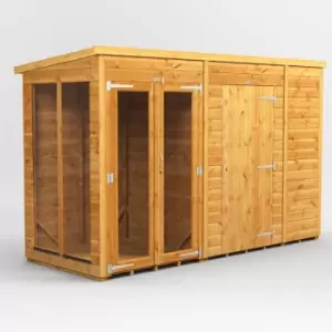 image of 10x4 Power Pent Summerhouse Combi Building including 6ft Side Store