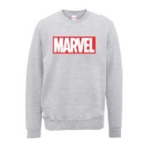 Image of Marvel Main Logo Mens Grey Sweatshirt - L - Grey