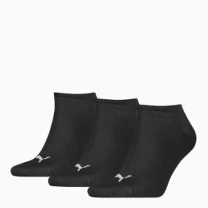 image of PUMA Unisex Plain Sneaker Trainer Socks 3 Pack, Black, size 9-11, Clothing