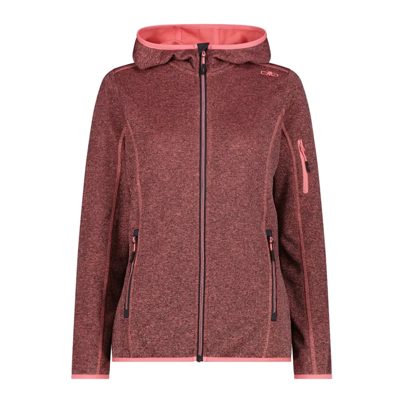 Image of CMP Womens Mesh Hoodie Sweatshirt CMP Knit-Tech Rouge Female 2XS