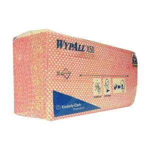 image of Wypall X50 Cleaning Cloths Red Pack of 50