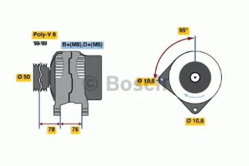 Image of Alternator Bosch 0 986 039 100